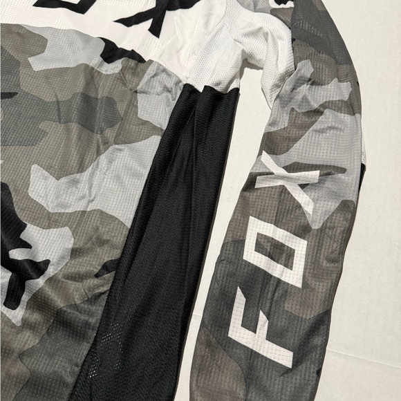 fox racing dri-fit dirtbike ls shirt, grey black white, men's medium #1511 - Picture 2 of 7